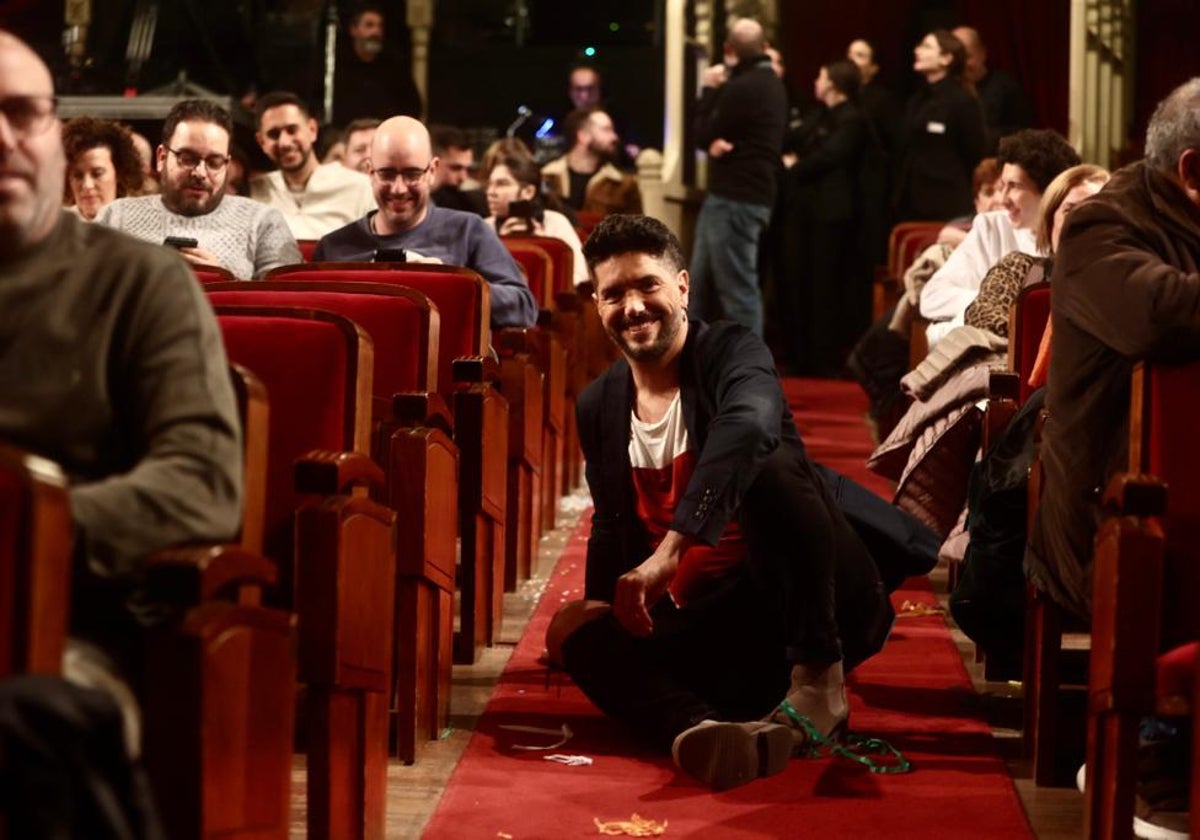 Pepe 'El Caja', en el patio de butacas del Gran Teatro Falla.