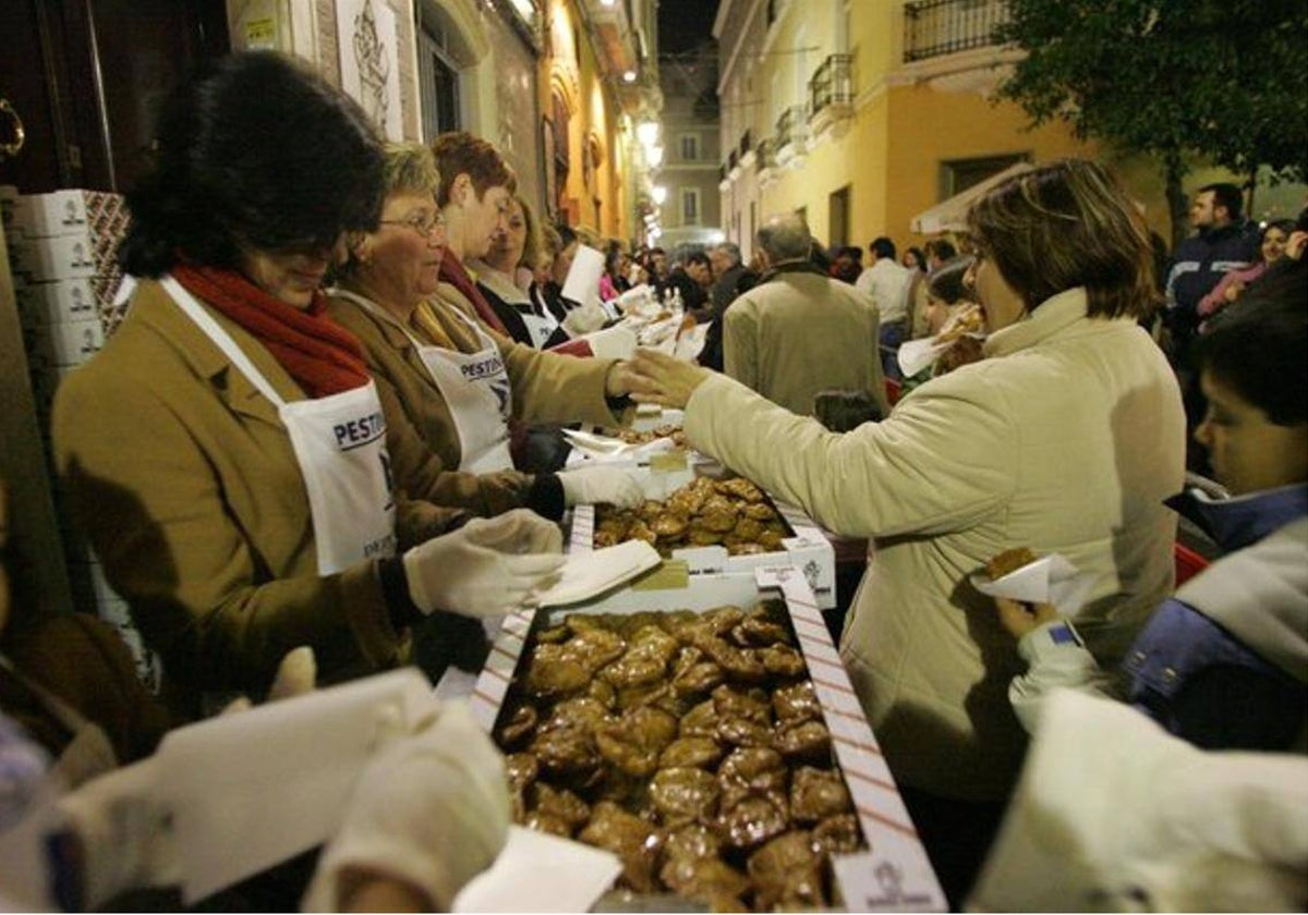 Barra con pestiños en Cádiz