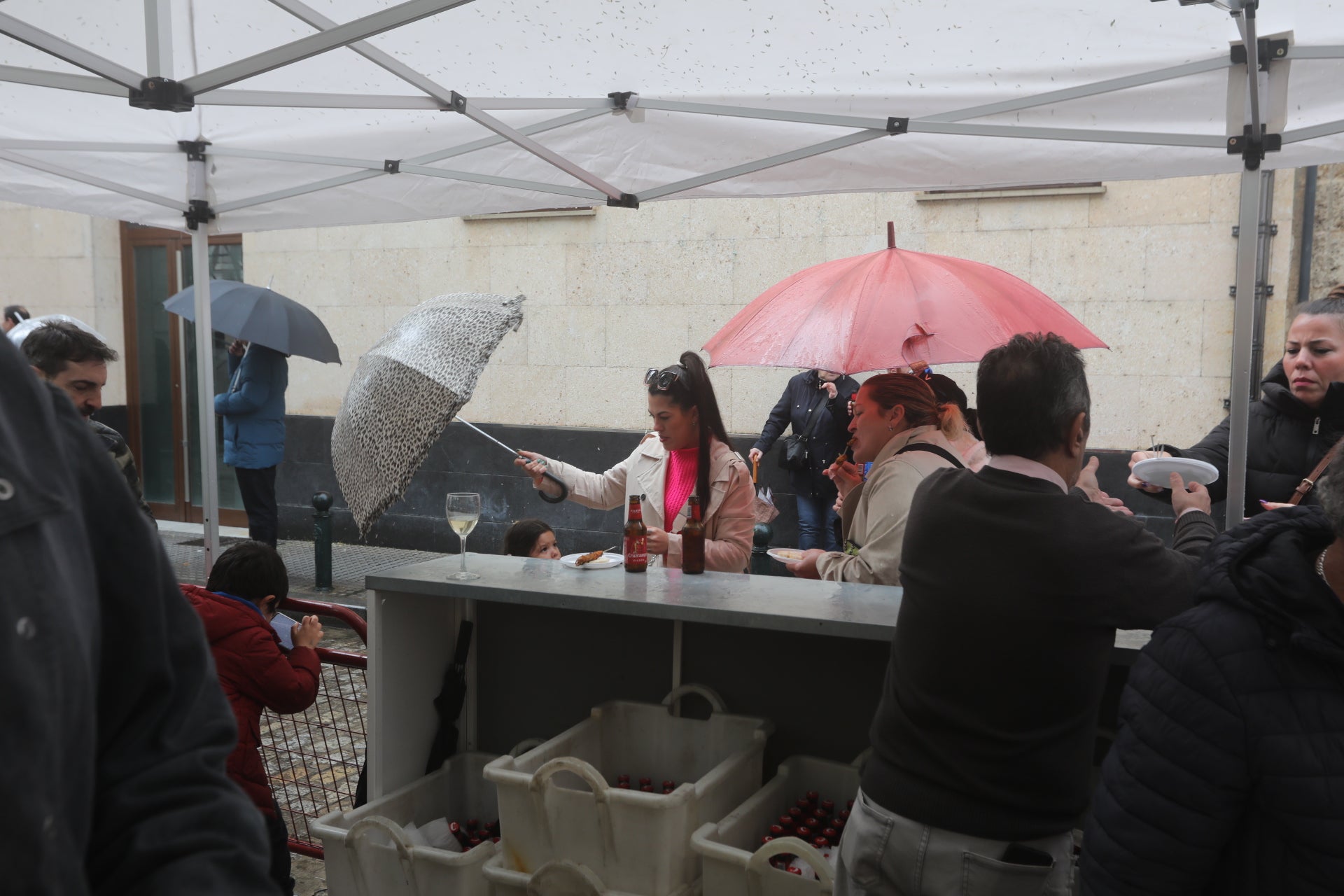 Fotos: La borrasca Jana agua el segundo Domingo de Carnaval en Cádiz