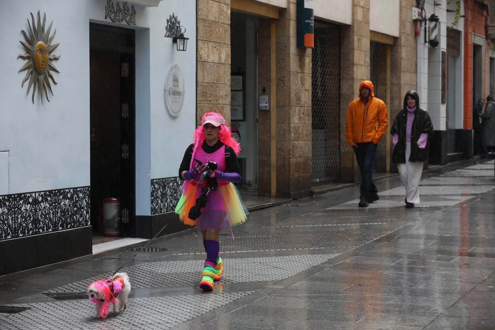 Fotos: La borrasca Jana agua el segundo Domingo de Carnaval en Cádiz