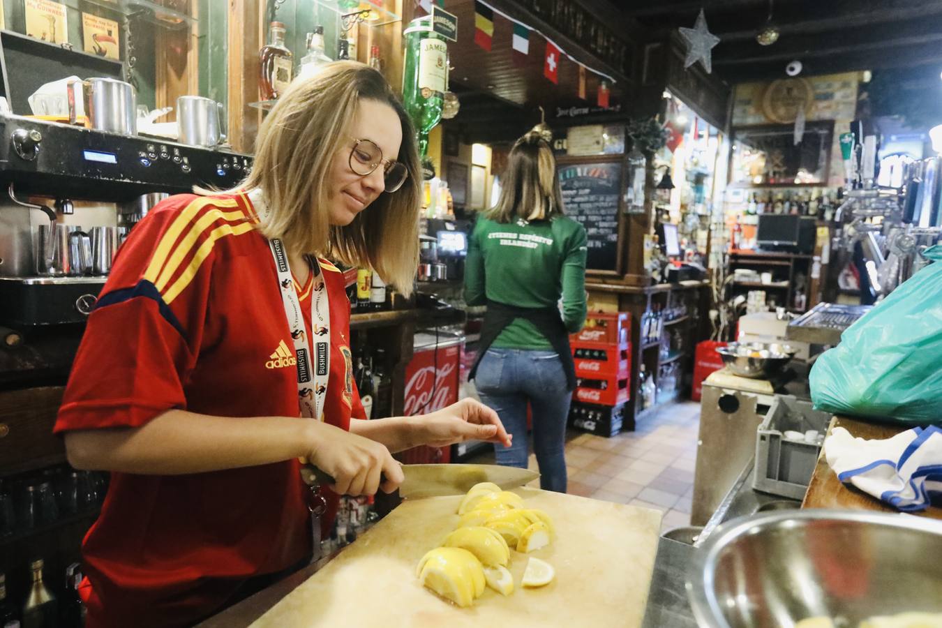 Las imágenes en la calle del España - Marruecos