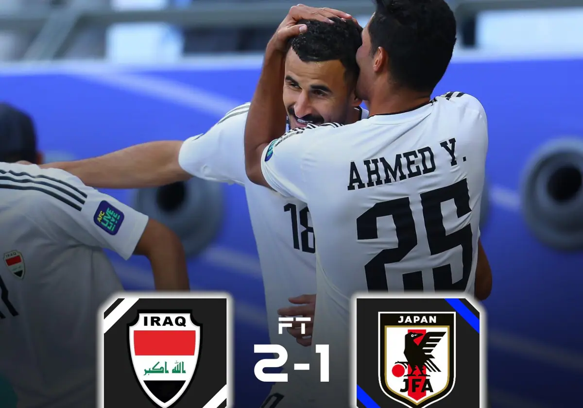 Irak ganó 2-1 a Japón en la Copa de Asia.
