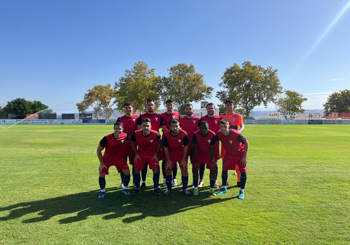 Once inicial del Ciudad de Cádiz. Arriba comenzando por la izquierda: Chacartegui, Montilla, Abel, Joaqui, Ángel Torres, Lucas. Abajo desde la izquierda: Jesusiño, Manu Armario, Vallejo, Mulgra y Fran Cepero