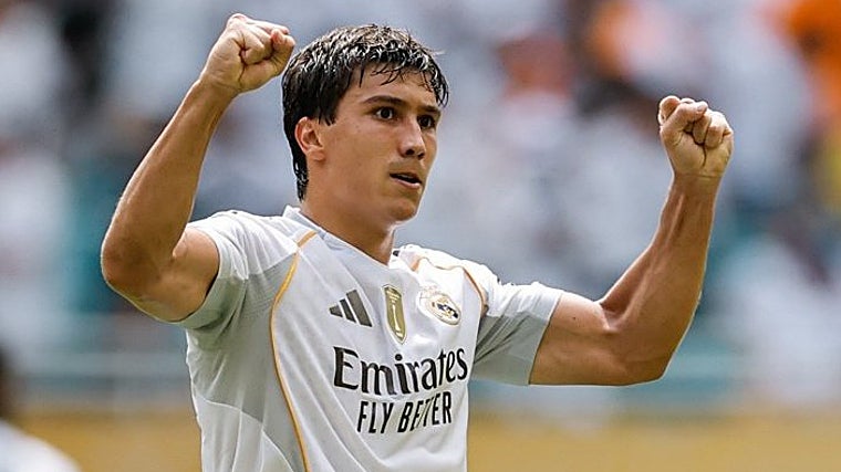 El joven delantero madridista Gonzalo García.