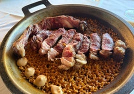 Lomo de vaca retinta y arroz socarrat del restaurante El Duque