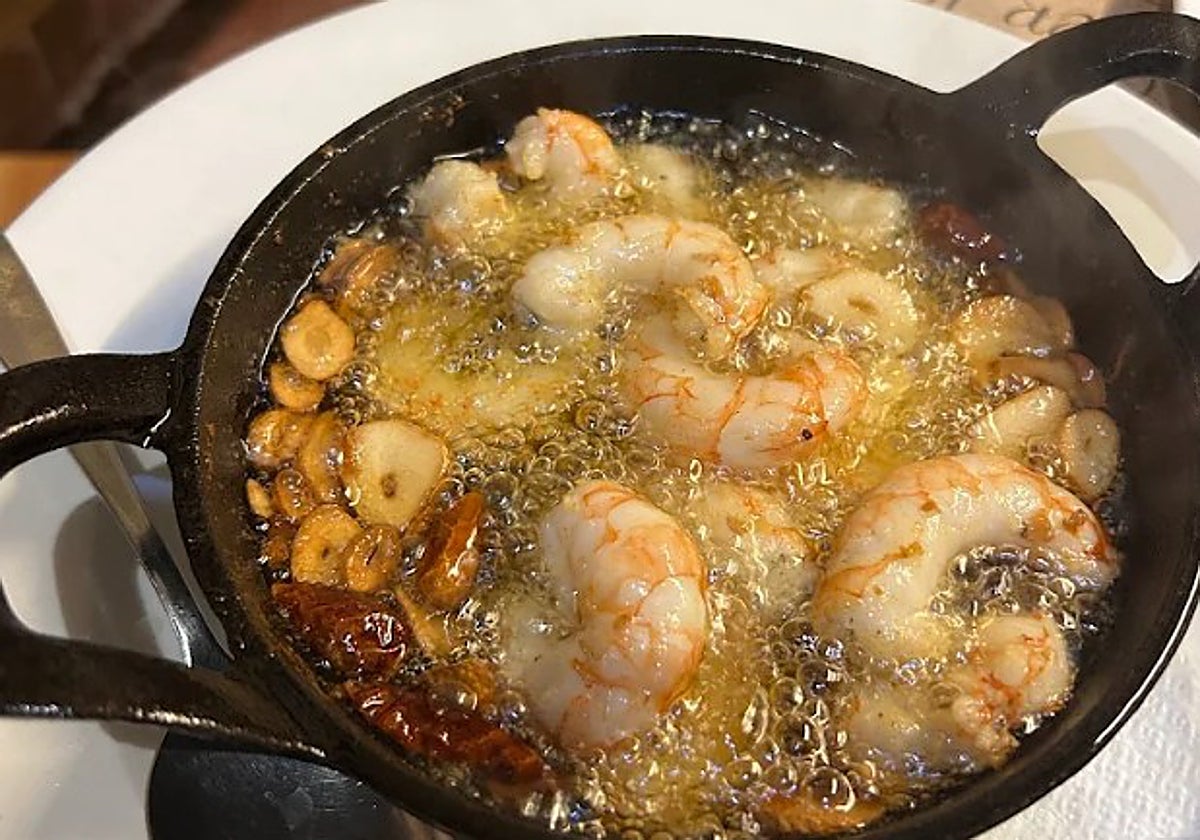Gambas al ajillo en Casa Lazo (Cádiz)