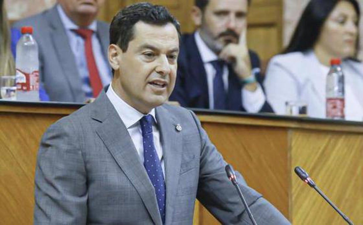 Juanma Moreno, durante el debate de investidura.