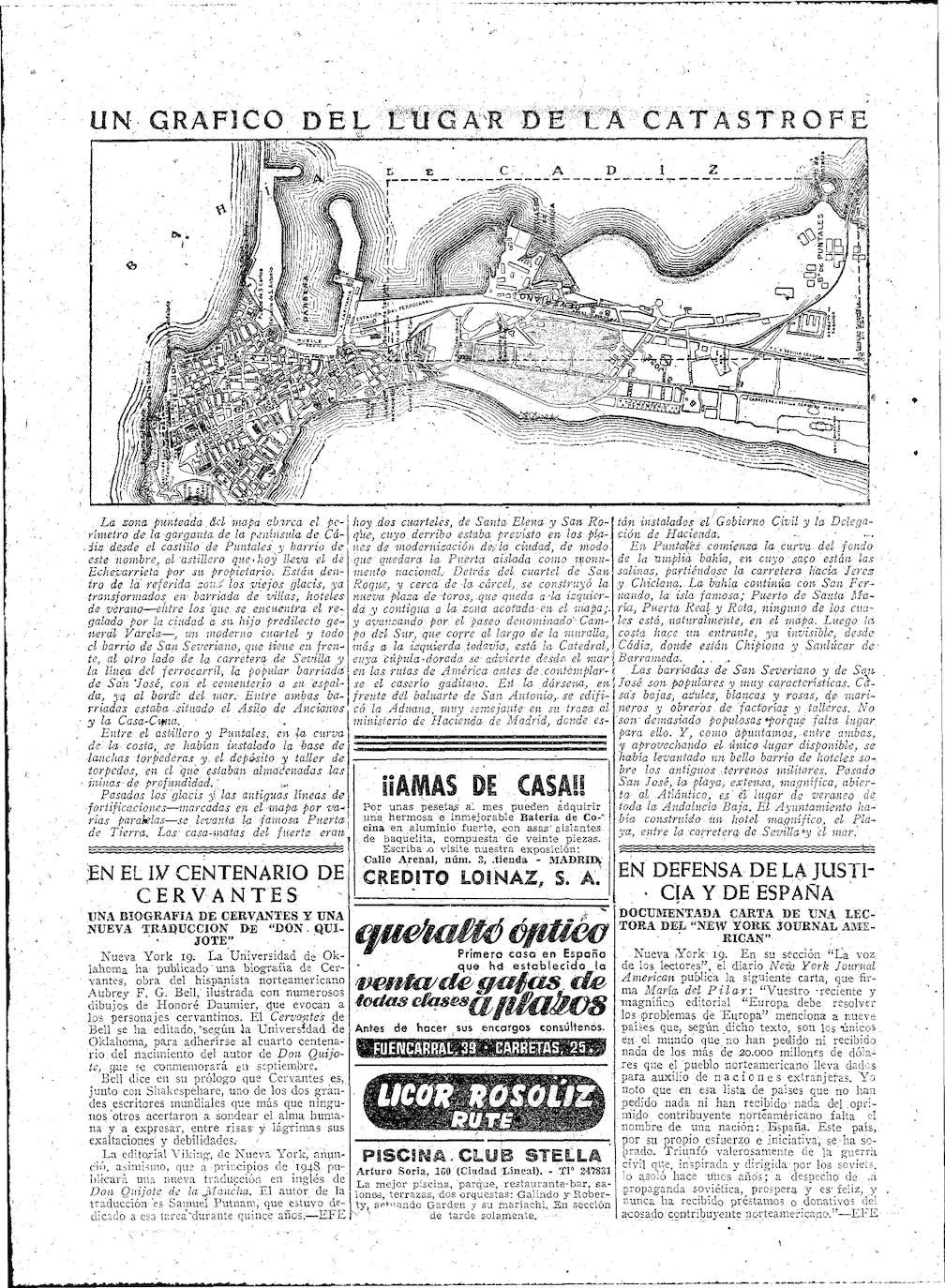 Las fotos de la Gran Explosión en Cádiz: así contó la prensa de la época la tragedia del 1947