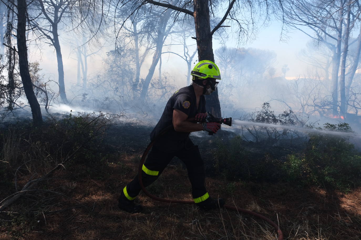 Las imágenes del incendio en Puerto Real