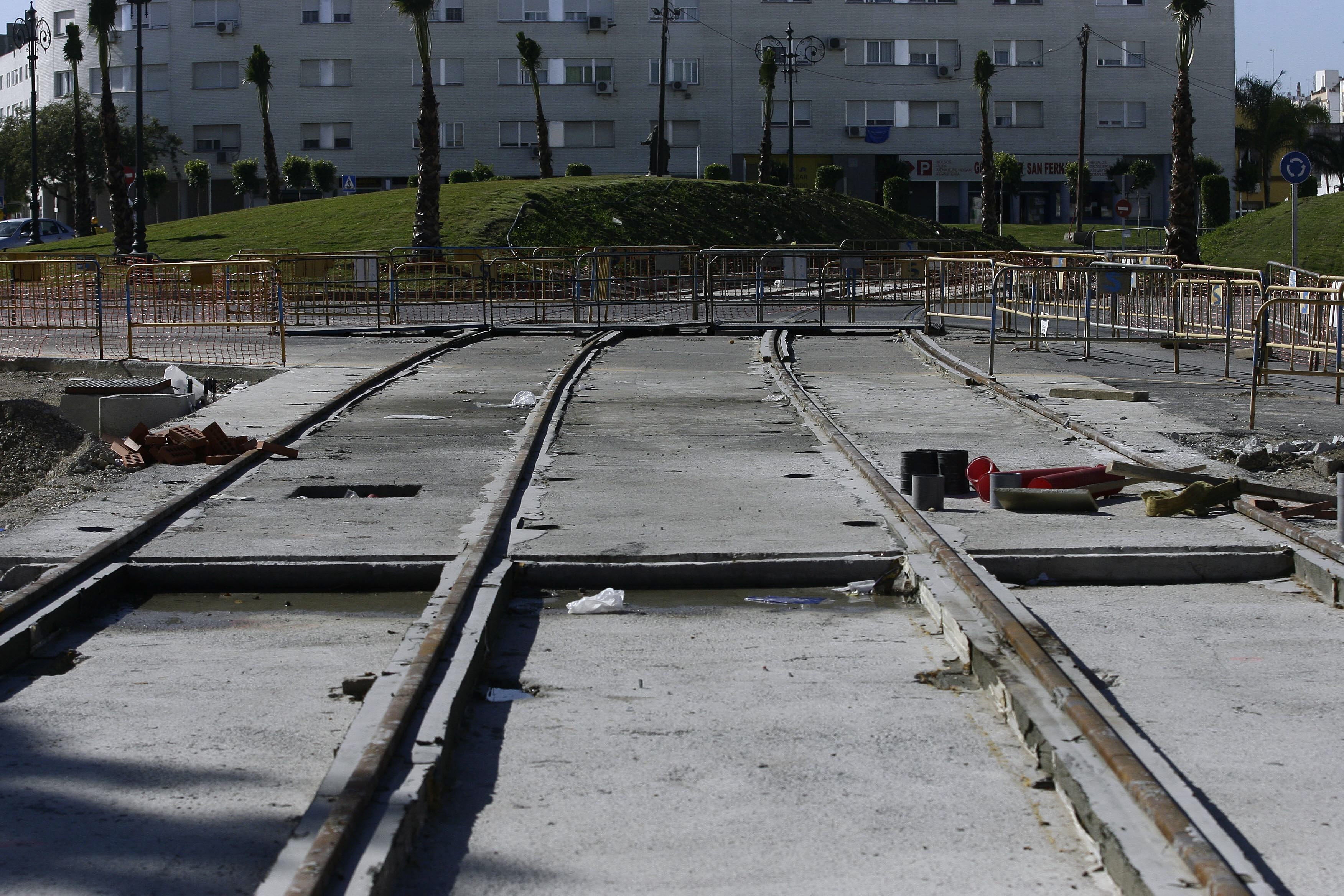 Imágenes históricas: Los años de obras del tranvía de la Bahía de Cádiz