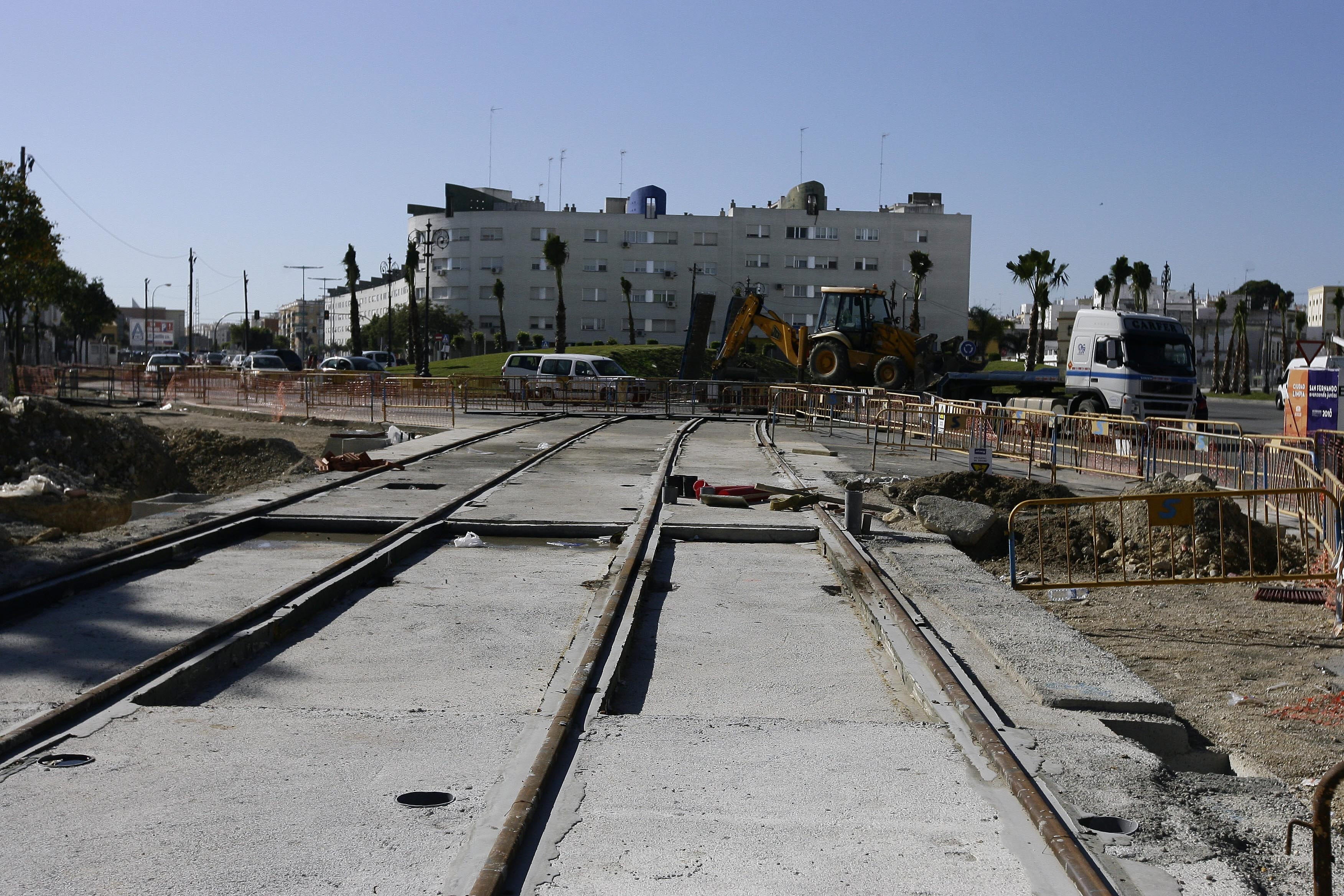 Imágenes históricas: Los años de obras del tranvía de la Bahía de Cádiz