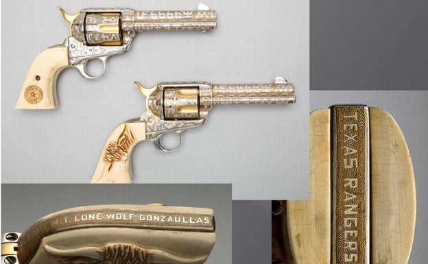 Una de las pistolas del capitán de los Rangers.