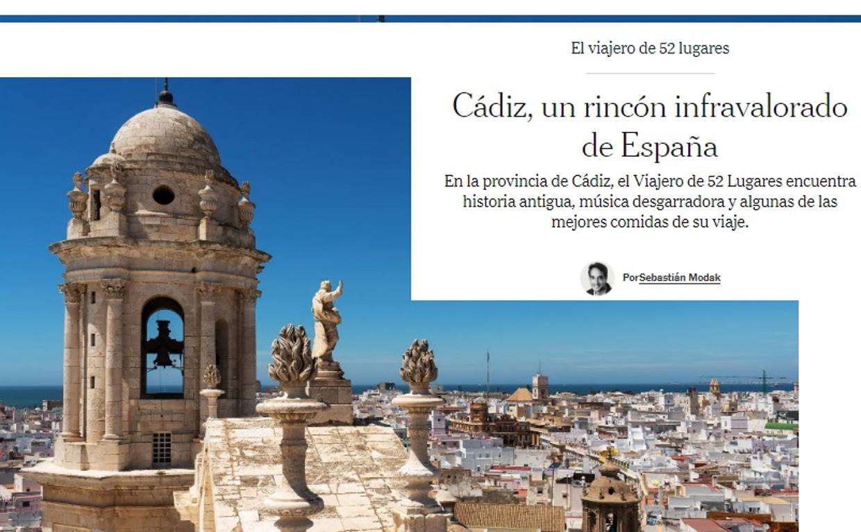 Cádiz, una joya que amarás cuando la descubras, de nuevo en el 'New York Times'