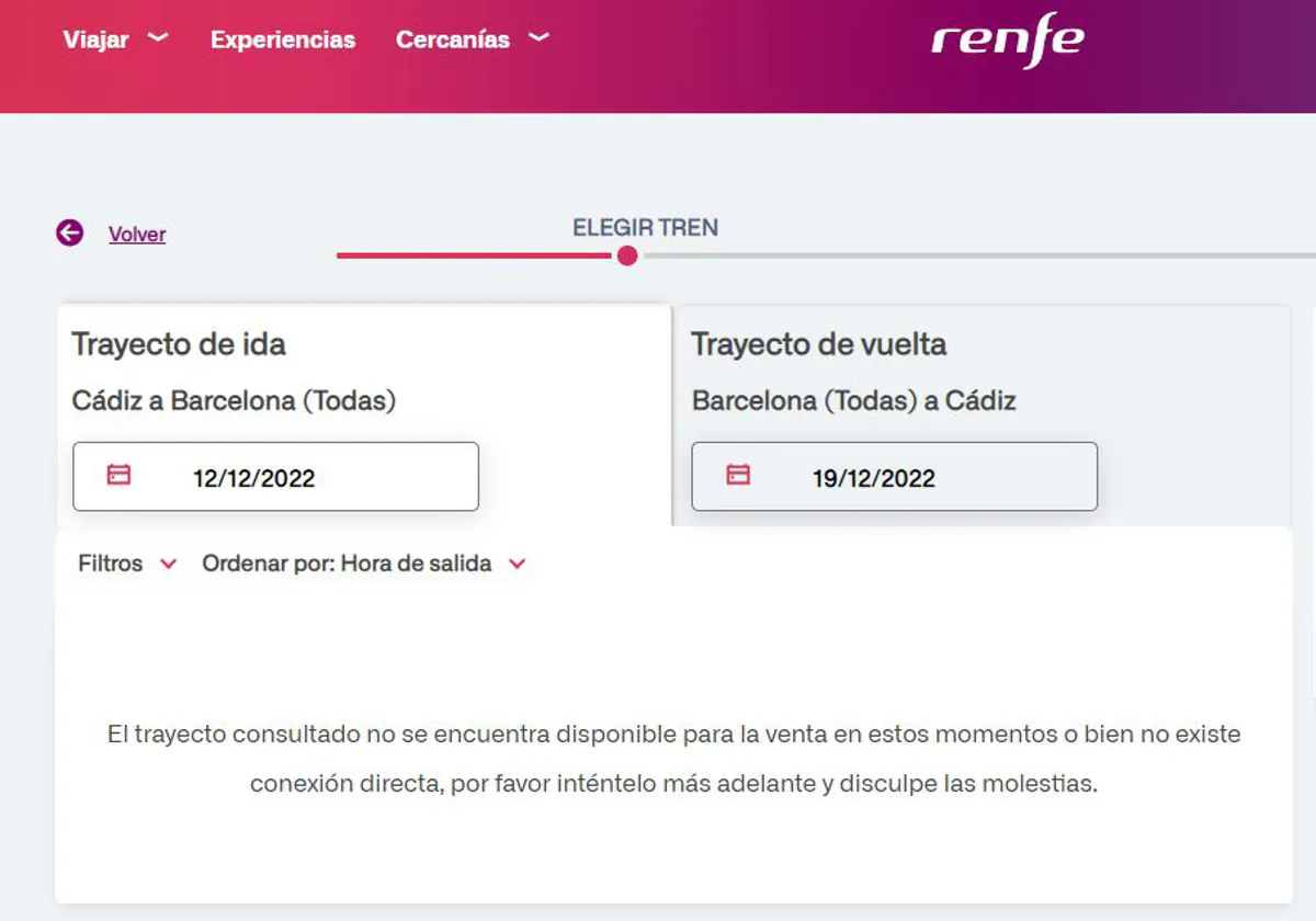 Captura de la web de Renfe