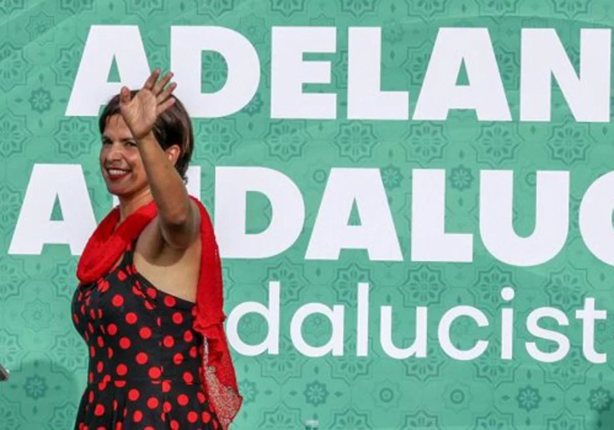 Teresa Rodríguez, en un acto electoral de la campaña celebrada el pasado mes de junio.