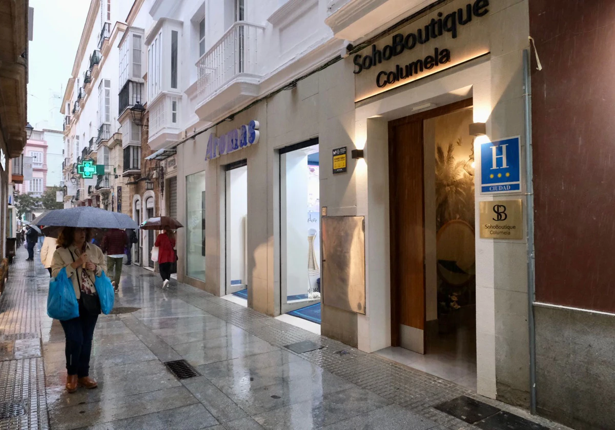 Entrada de Soho Boutique, en Columela 3, es uno de los establecimientos recién abiertos.