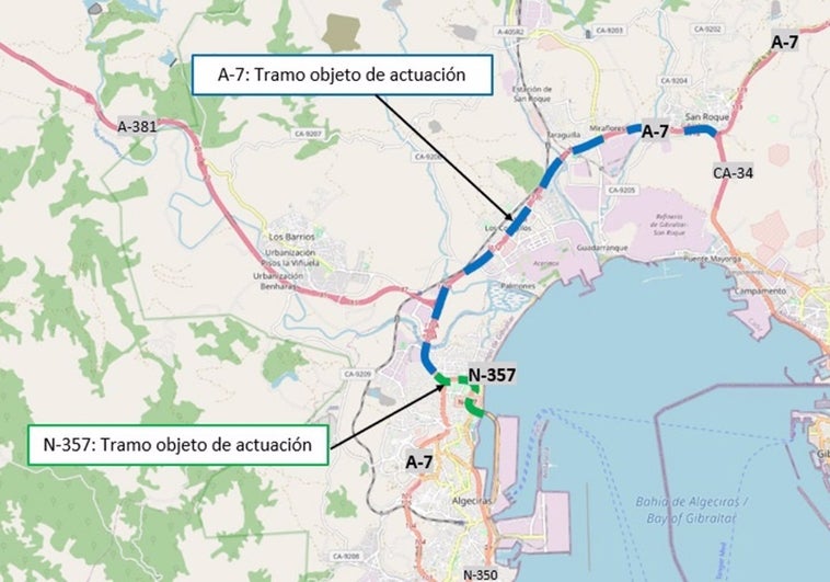 La rehabilitación de la carretera entre Algeciras y San Roque recibe 462.000 euros