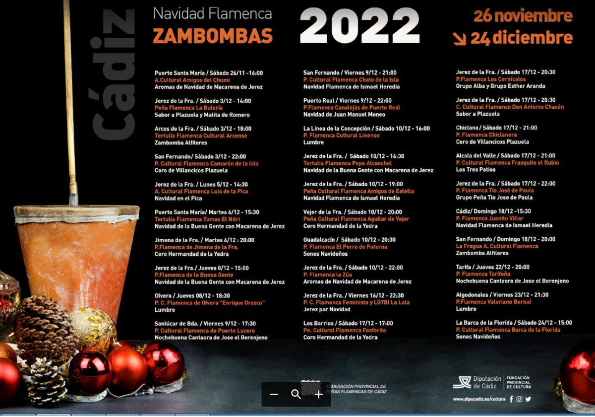 Calendario de zambombas flamencas en la provincia de Cádiz