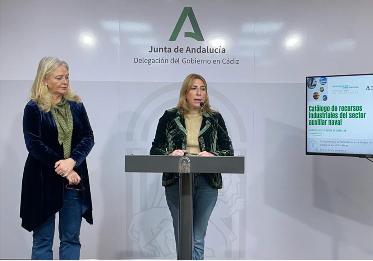 Mercedes Colombo y Inmaculada Olivero, este viernes durante la presentación del plan