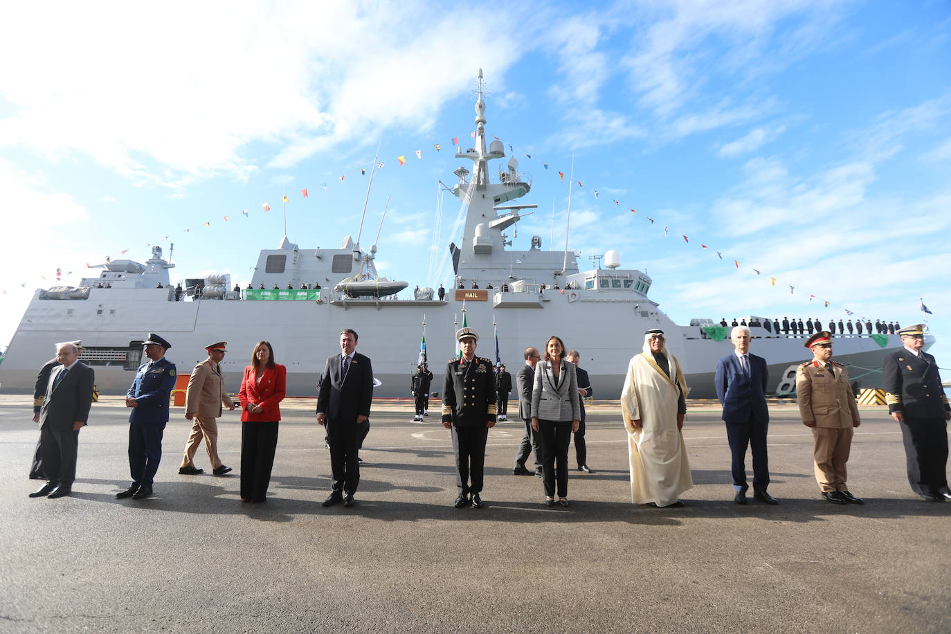 4 de diciembre. Los astilleros de Navantia en la Bahía de Cádiz entregaron la tercera corbeta a la Marina de Arabia Saudí de las cinco que tiene contratadas. La entrega se produjo tres años después del corte de su primera chapa, en septiembre de 2019.