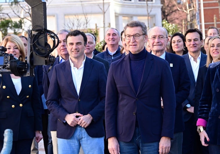 Bruno García, con Alberto Núñez Feijóo en la presentación de alcaldables del PP