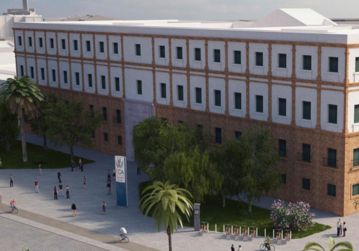 Recreación virtual del edificio Valcárcel, convertido en facultad de Ciencias de la Educación