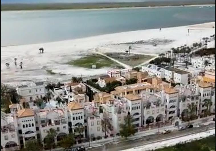 La granizada de Sanlúcar de Barrameda, a vista de dron