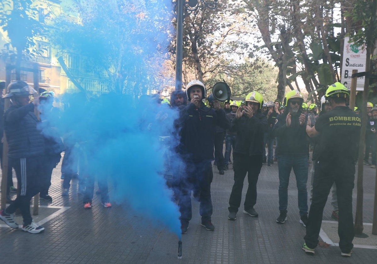 Última protesta de Bomberos en Cádiz.