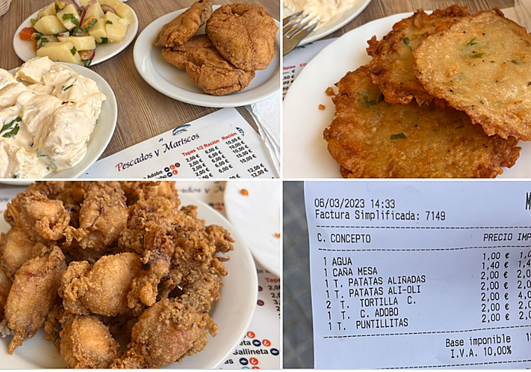 Muestra el ticket de lo que ha pagado en un bar de Cádiz y se hace viral por el coste de su comida