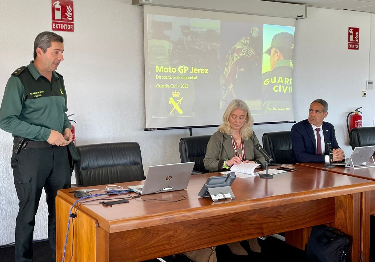 Intervención del teniente coronel de la Comandancia de la Guardia Civil en Cádiz, en la reunión de seguridad.