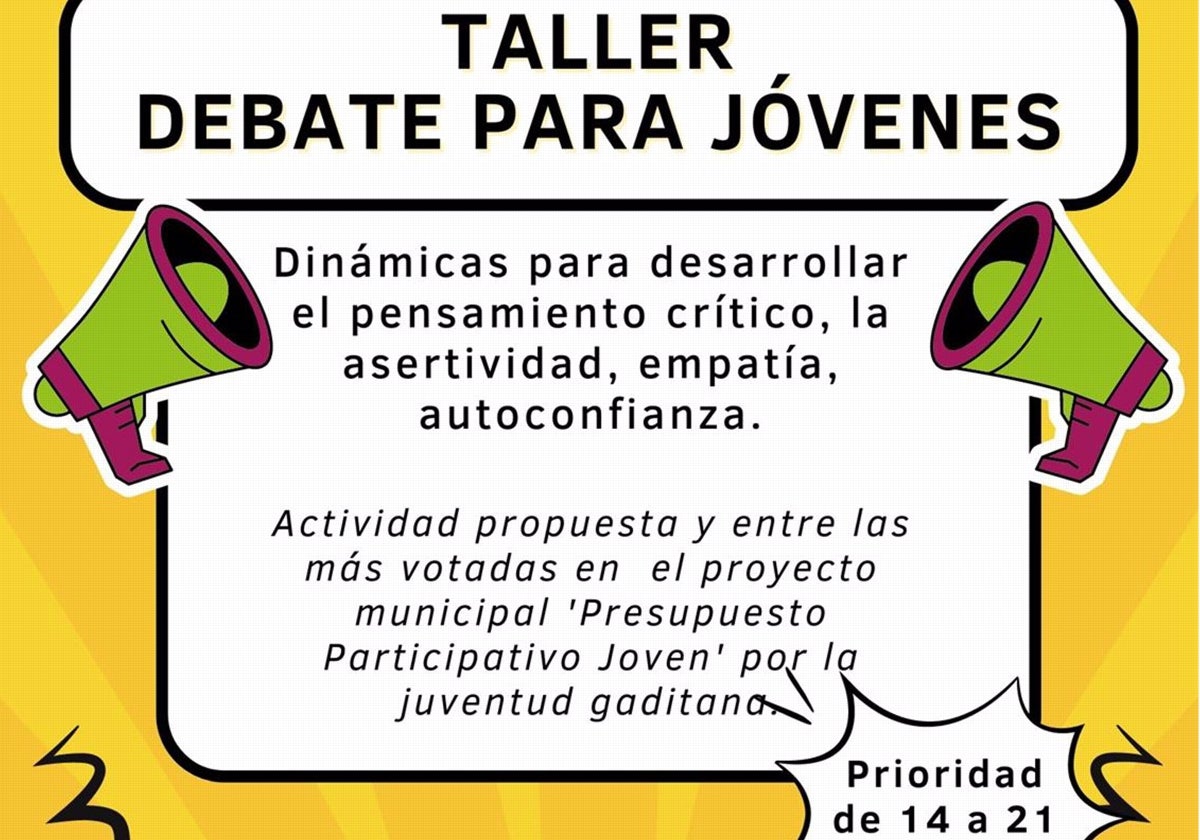 Cartel del taller de debate.