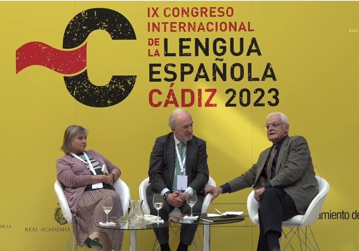 Muñoz Machado en un encuentro del Congreso de la Lengua.