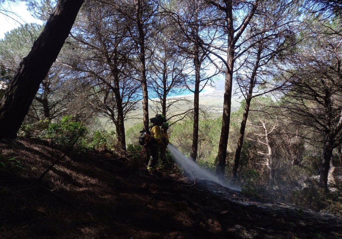 Continúan los trabajos para controlar el incendio de Tarifa con especial esfuerzo en El Chaparral