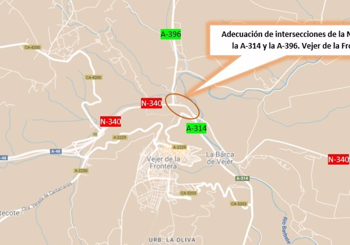 Formalizadas por 2,66 millones las obras para la intersección de la N-340 en Vejer