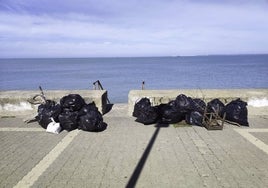 La Autoridad Portuaria retira más de una tonelada de basura de las escolleras de la Bahía de Cádiz