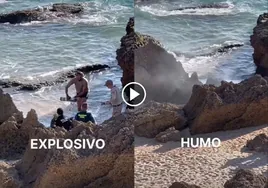 Vídeo: Así desactivan un posible explosivo los militares en una playa de Cádiz