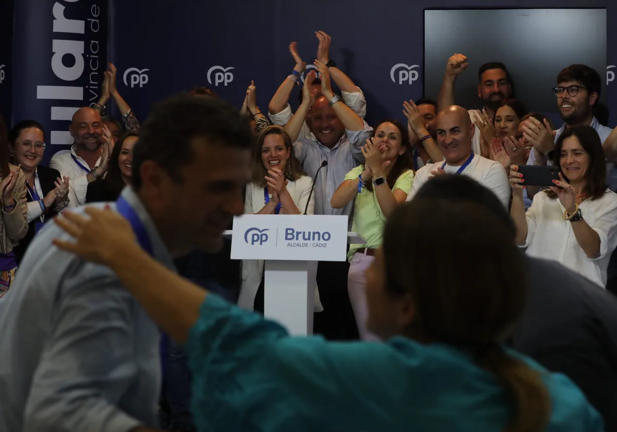 El PP de Cádiz celebra la mayoría absoluta conseguida por Bruno García