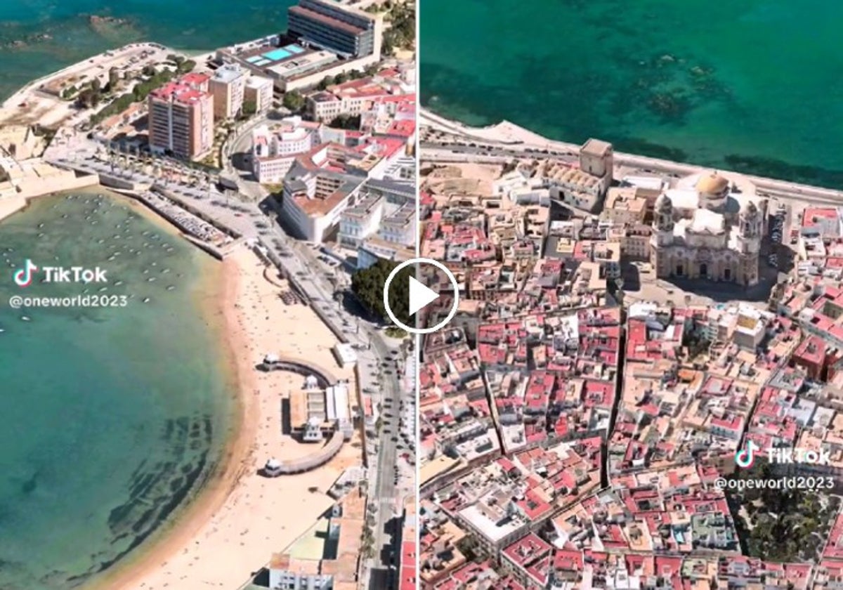 Cádiz en 3D vista desde el cielo