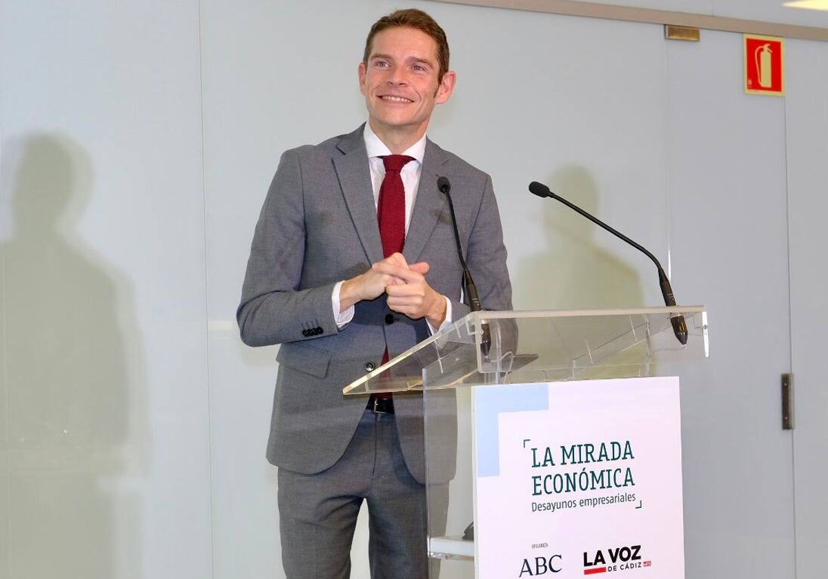 Fernando Pacheco, en un desayuno empresarial del ciclo La Mirada Económica organizada por LA VOZ de Cádiz