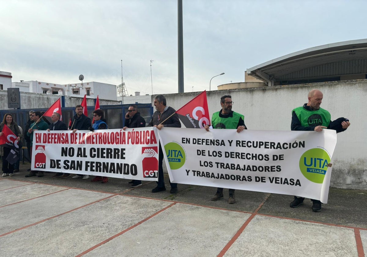 Momento de la protestas en las instalaciones de San Fernando