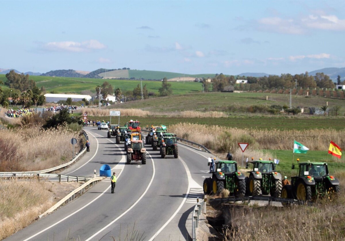 Movilización agraria en Villamartín en 2020
