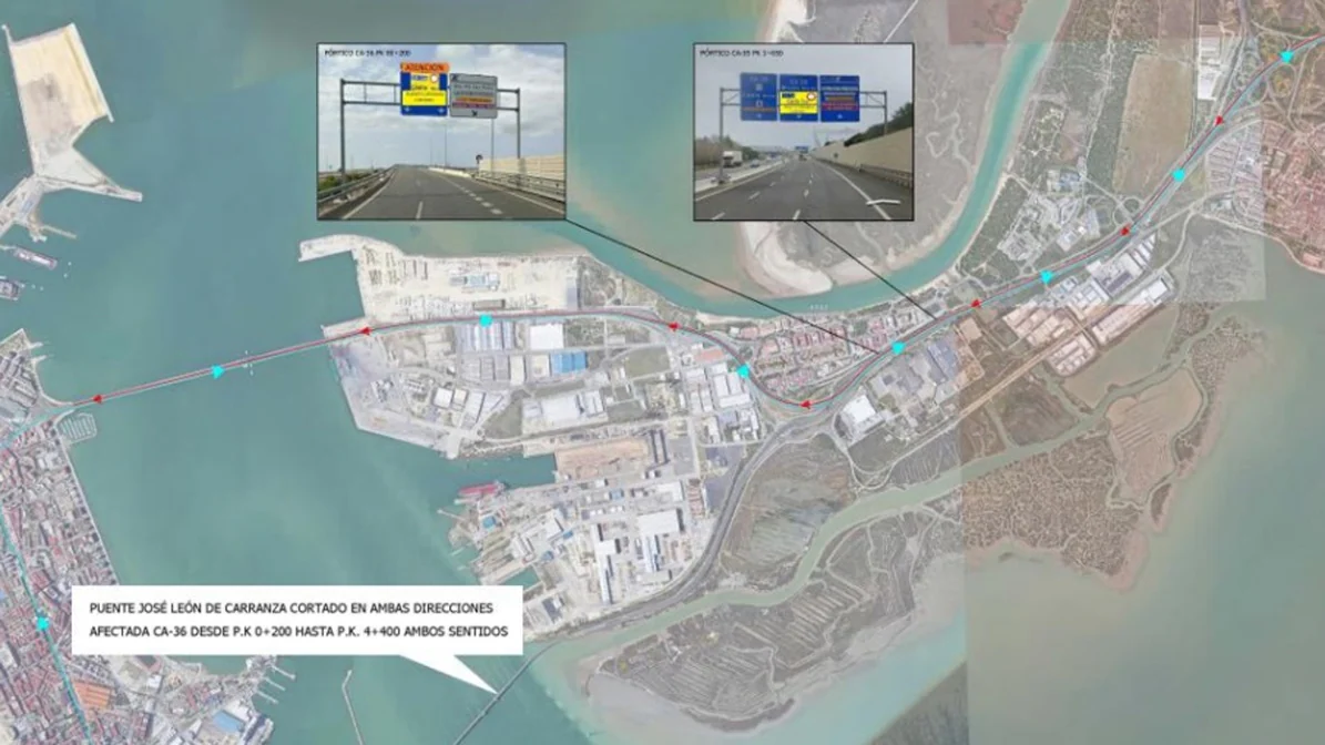 El plan de tráfico tras el cierre del puente Carranza: itinerarios y alternativas
