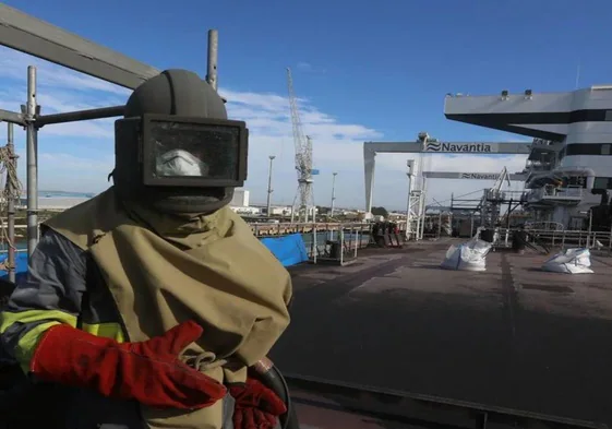 Construcción en el astillero de Puerto Real en 2018 de uno de los petroleros para el Grupo Ibaizábal