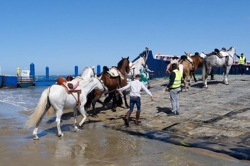 Fotos: la hermandad de Sanlúcar en el embarque en Bajo de Guía