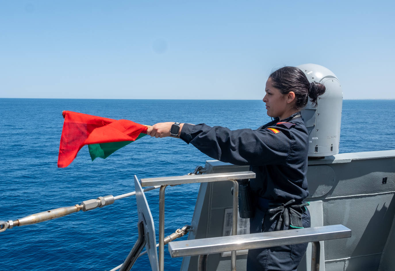 Imágenes del ejercicio de daño y control en la fragata &#039;Cristóbal Colón&#039;