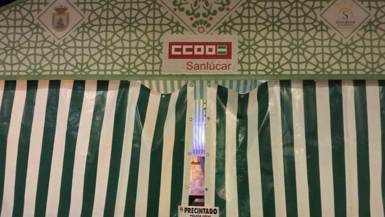 Clausuran la caseta de CCOO en la feria de Sanlúcar