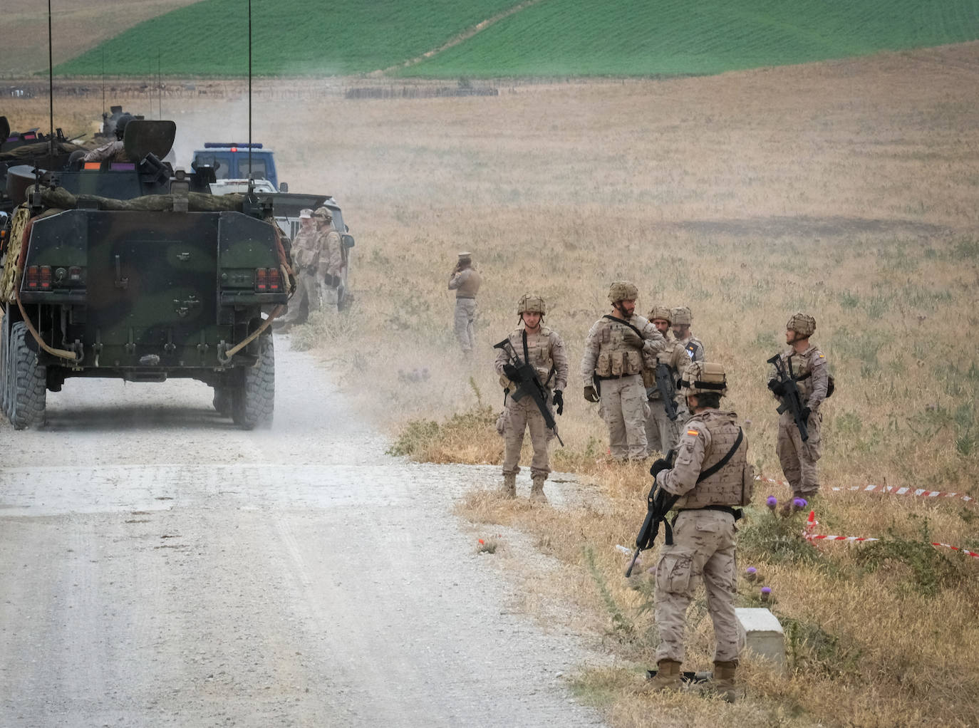 Fotos: Adiestramiento en El Retín para defender la frontera de Rumanía y Ucrania