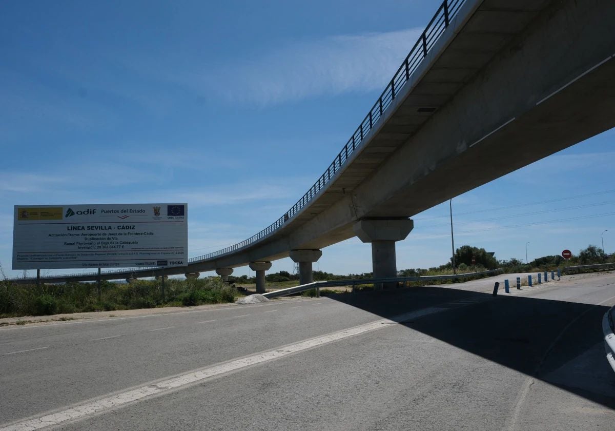 Viaducto del tren de La Cabezuela que llega al Trocadero