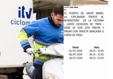 Una dotación móvil de ITV para ciclomotores se desplazará a El Puerto