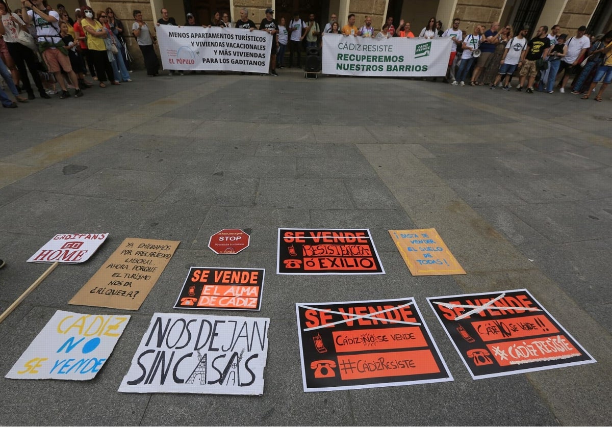 Manifestación en Cádiz el pasado domingo contra la turistificación